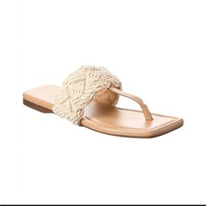 Seychelles Replenish Cream Macrame Square Toe Thong Sandals Size 7